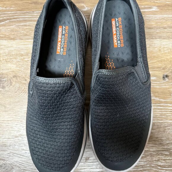 Skechers Apprize Go Walk Black Walking Shoes Men Size 7.5 - Picture 2 of 6